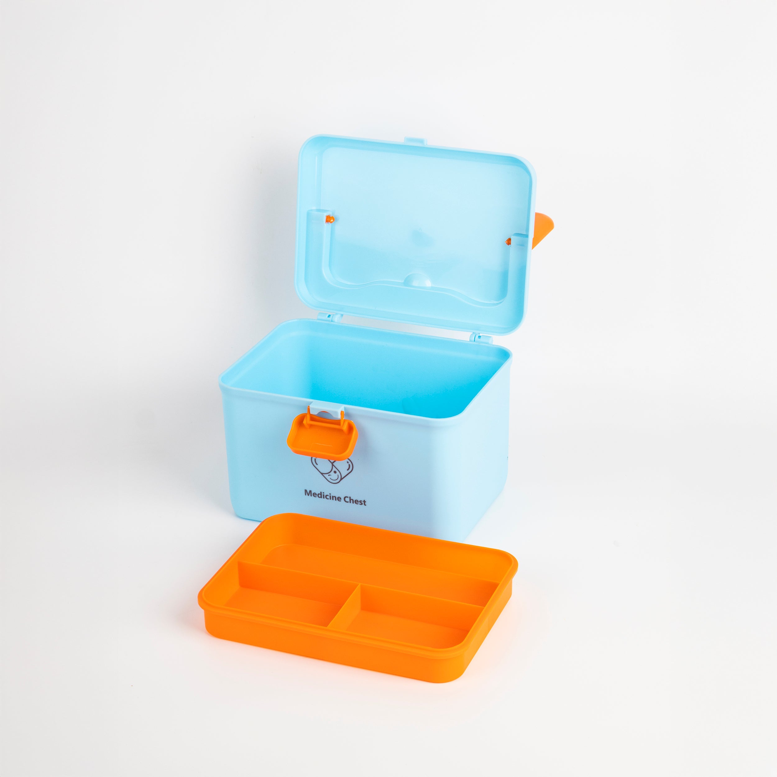 Caja de medicinas de doble capa (azul)