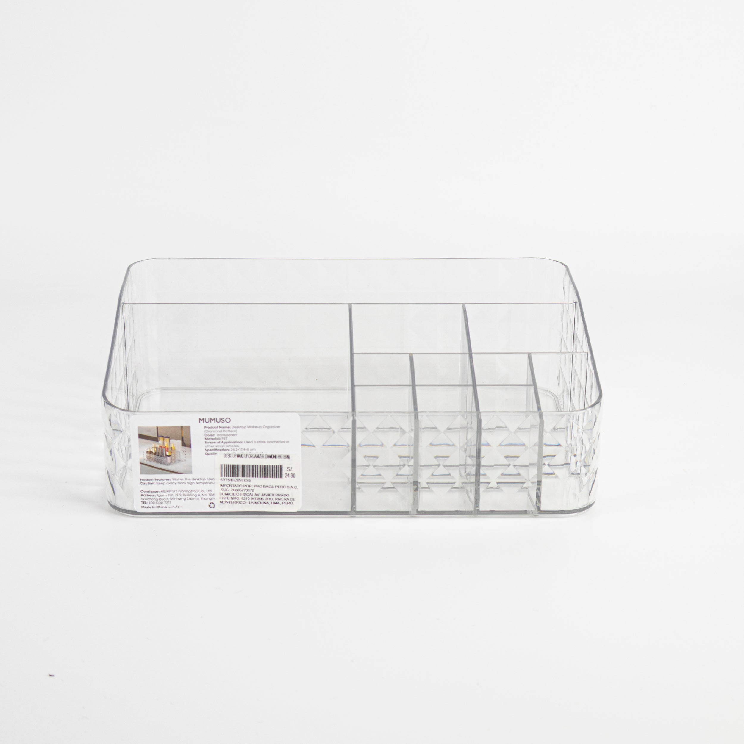 Organizador de maquillaje para escritorio (diseño de diamante)