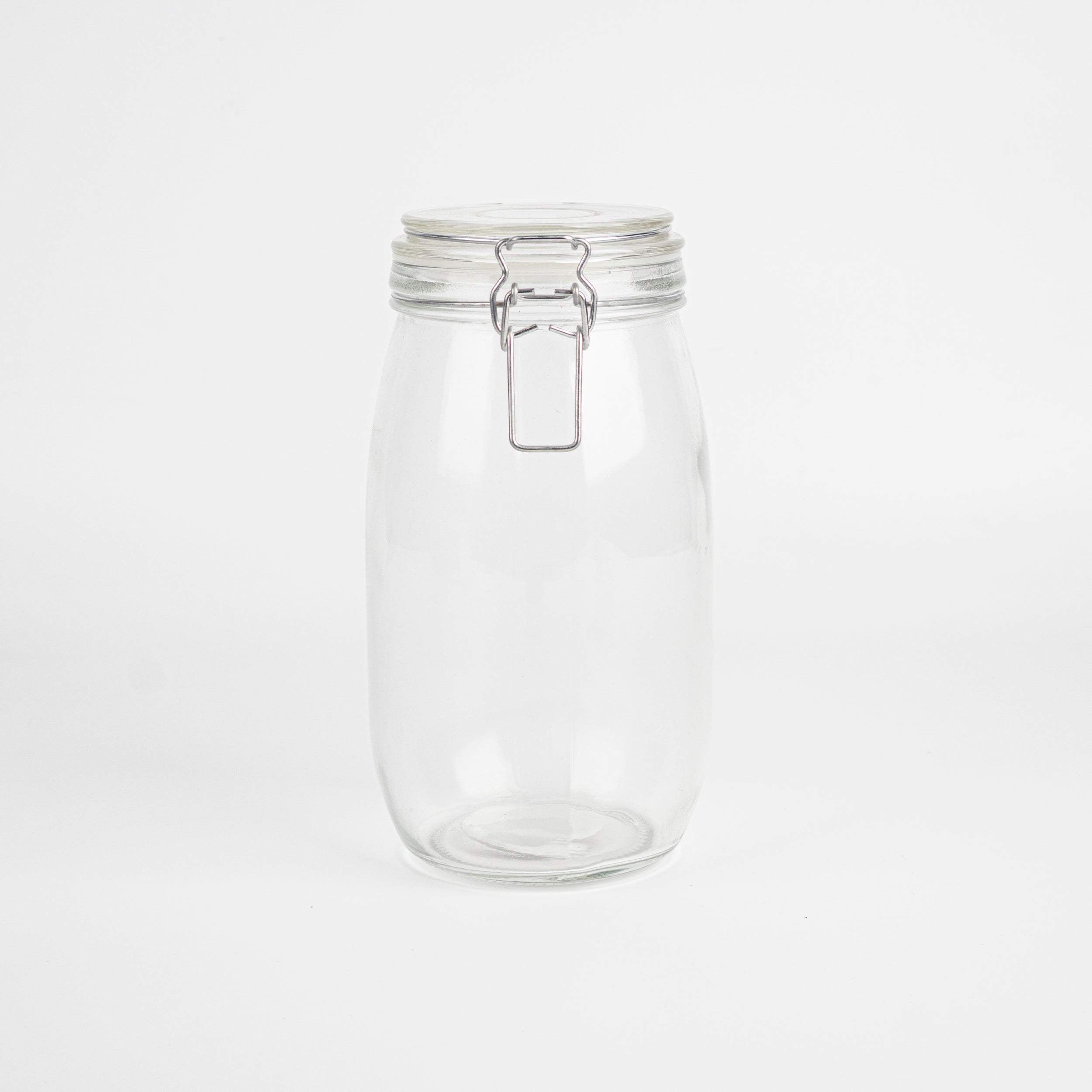 Bote de vidrio hermético con tapa abatible