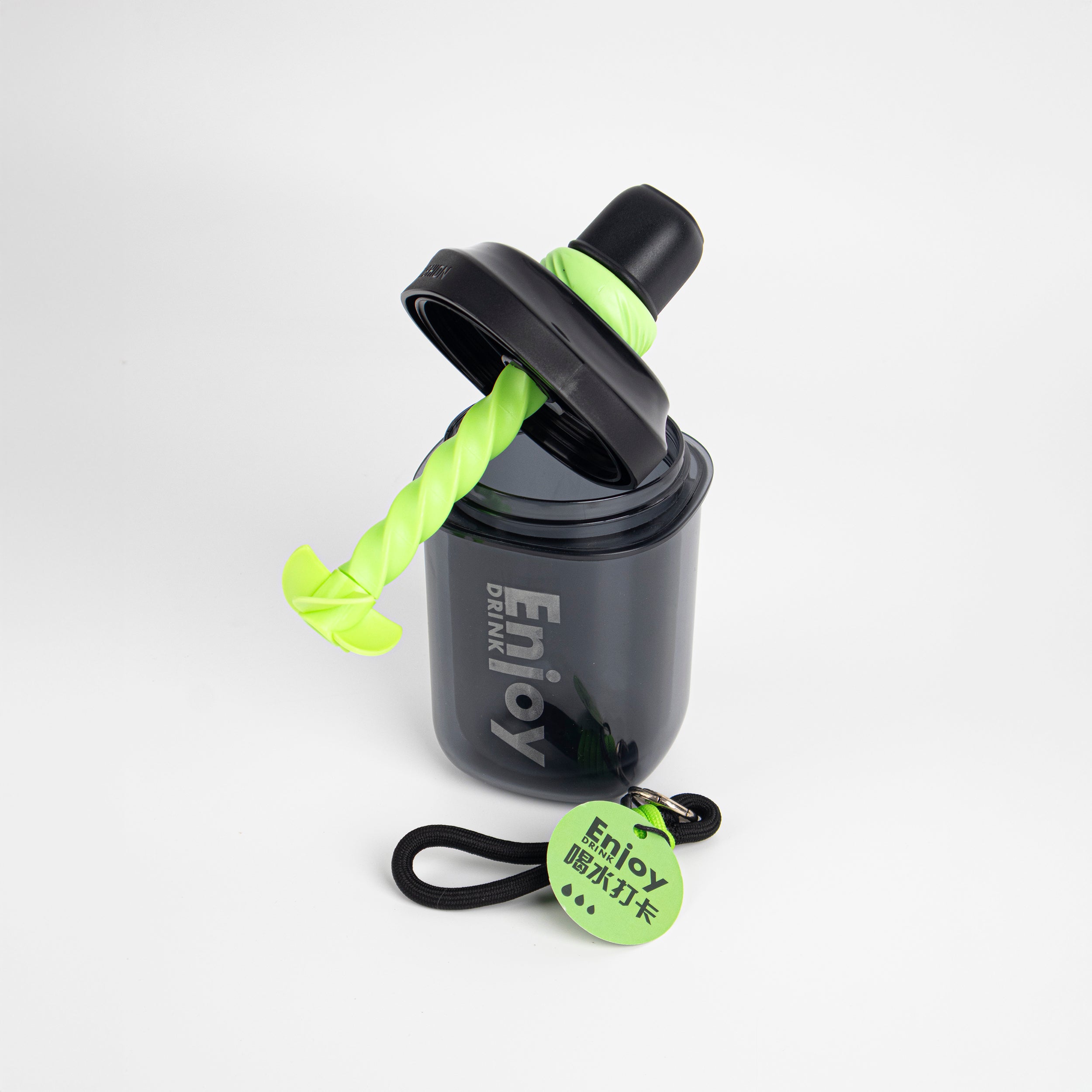 Botella agitadora portátil negro