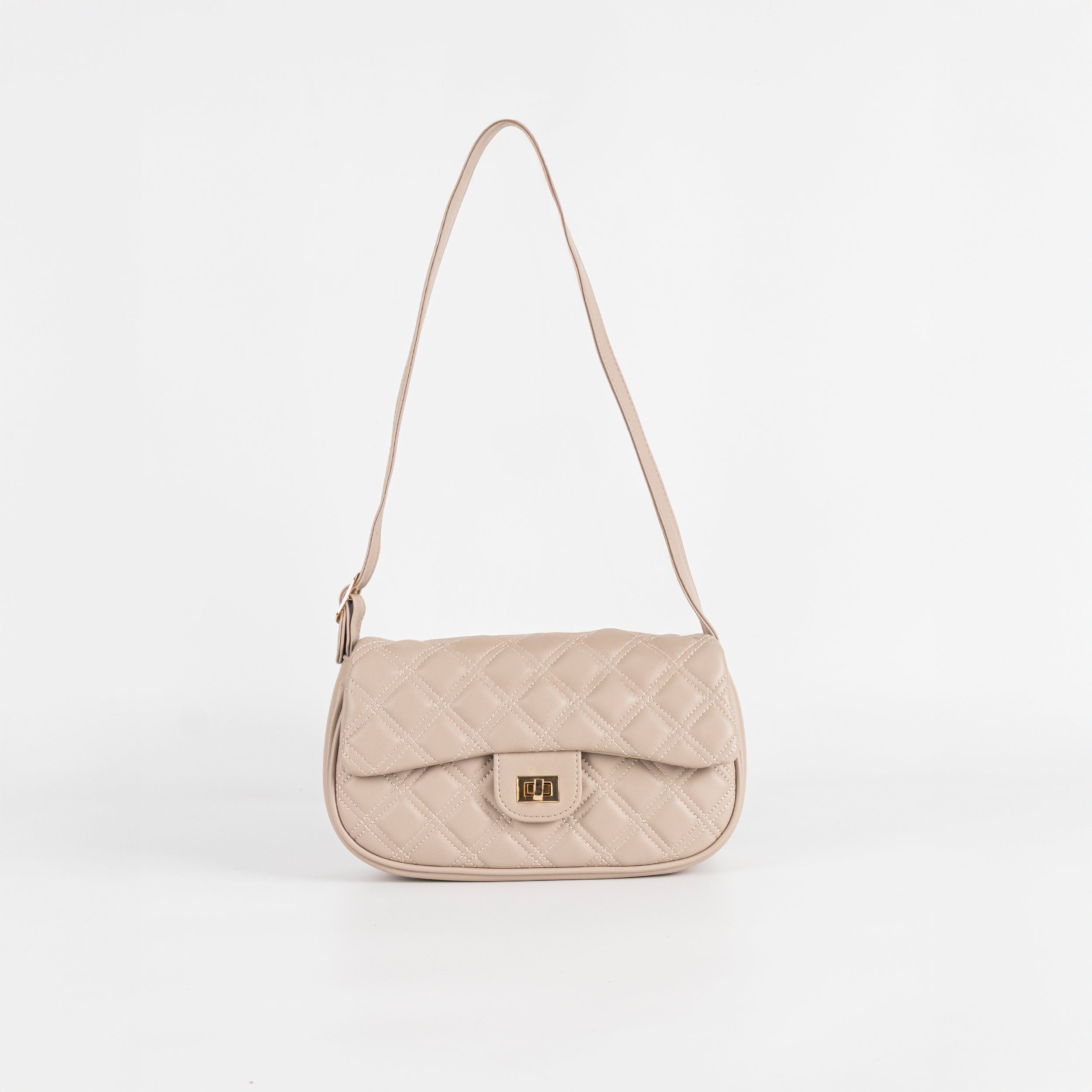 Bolso de hombro rombo caqui