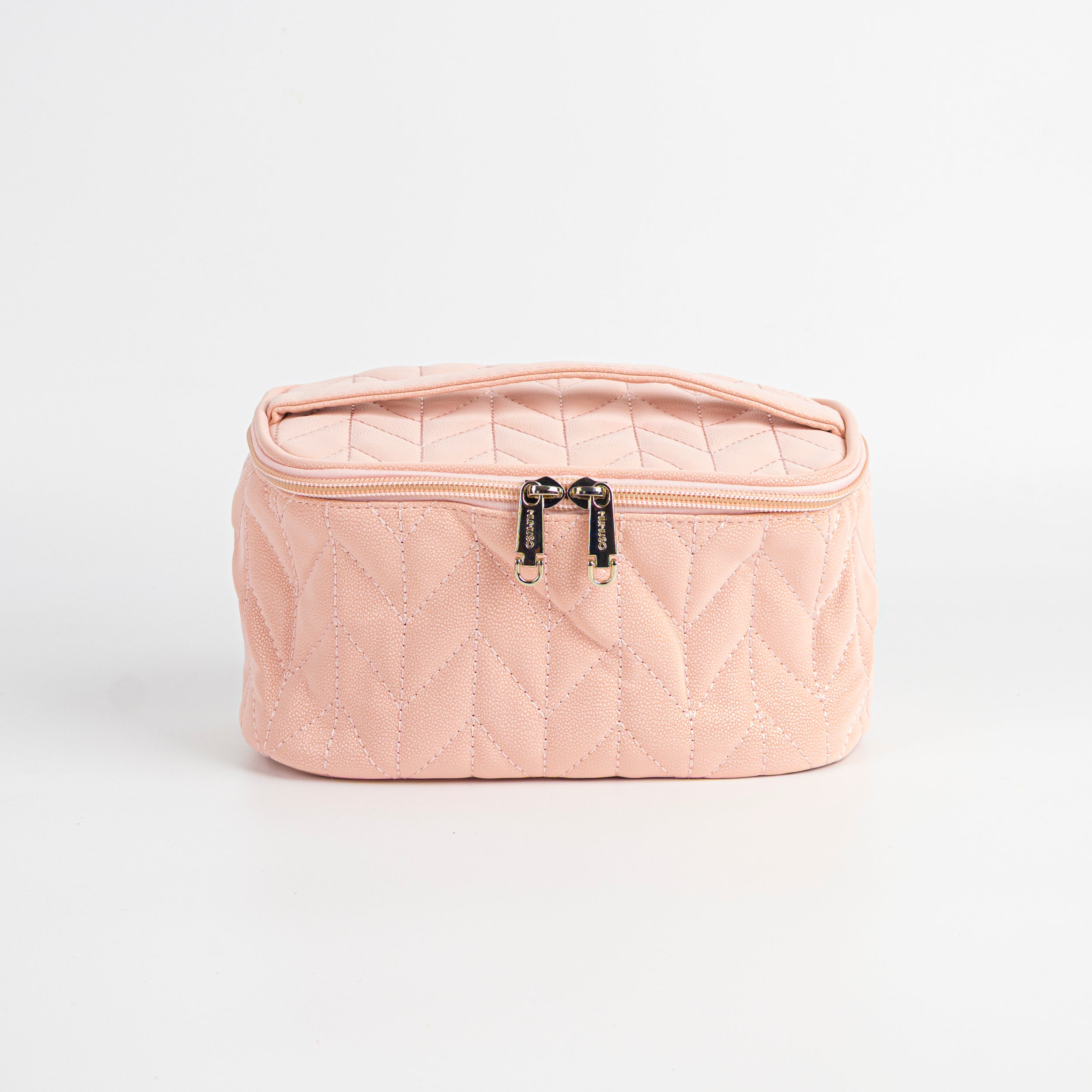 Estuche cosmético con patrón de pescado rosa