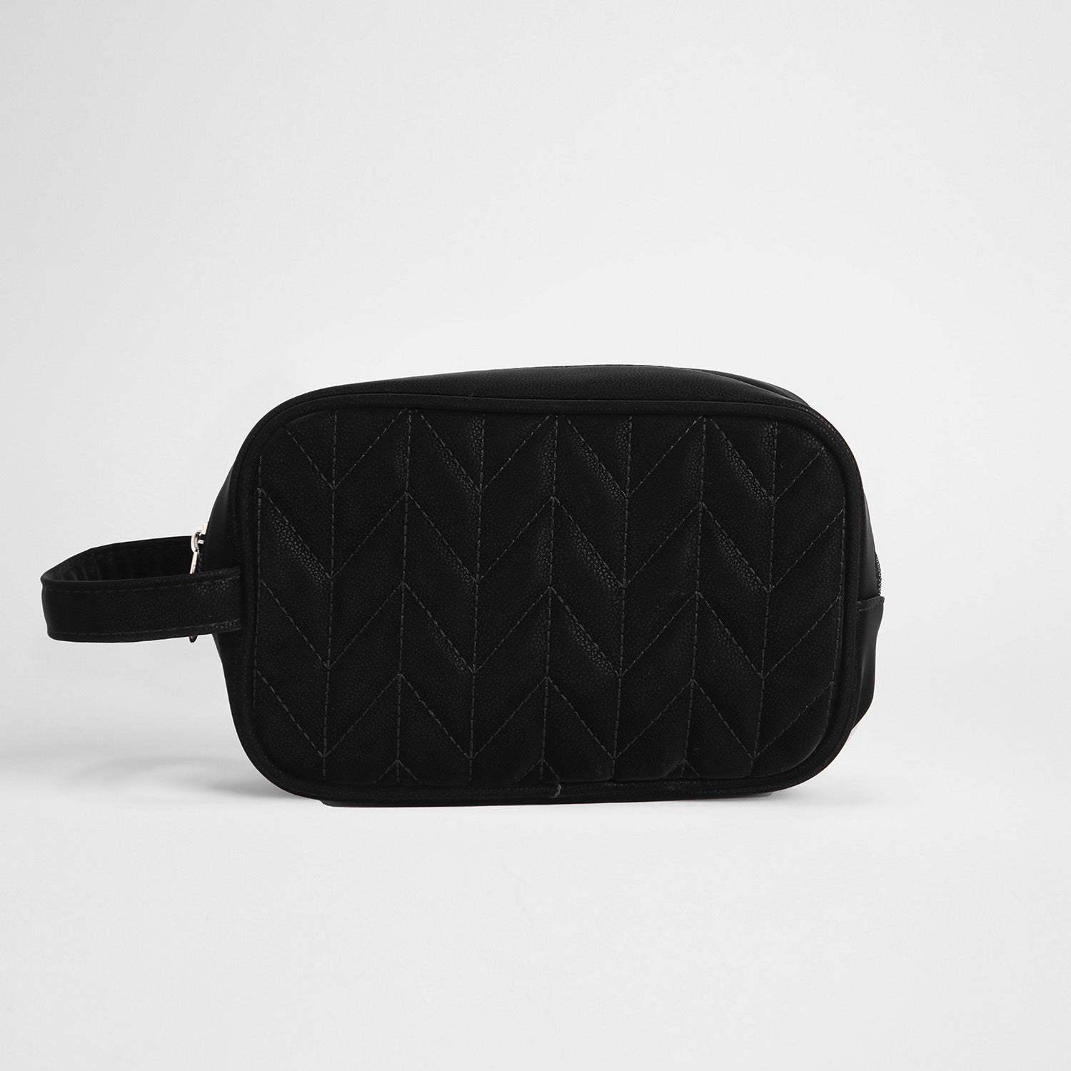 Neceser de Maquillaje con Textura Espiga Negro