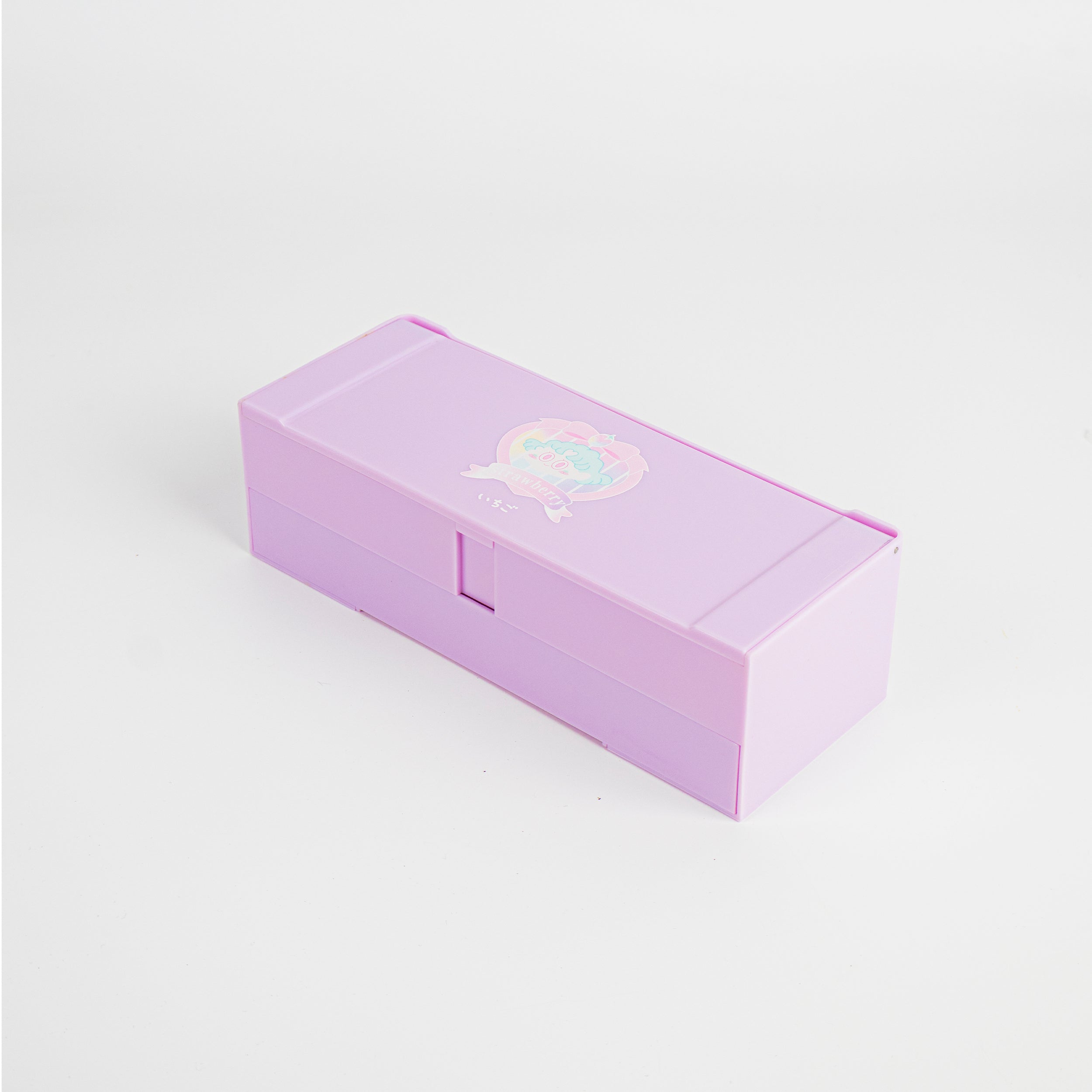 Estuche de gran capacidad con cajón morado rosado