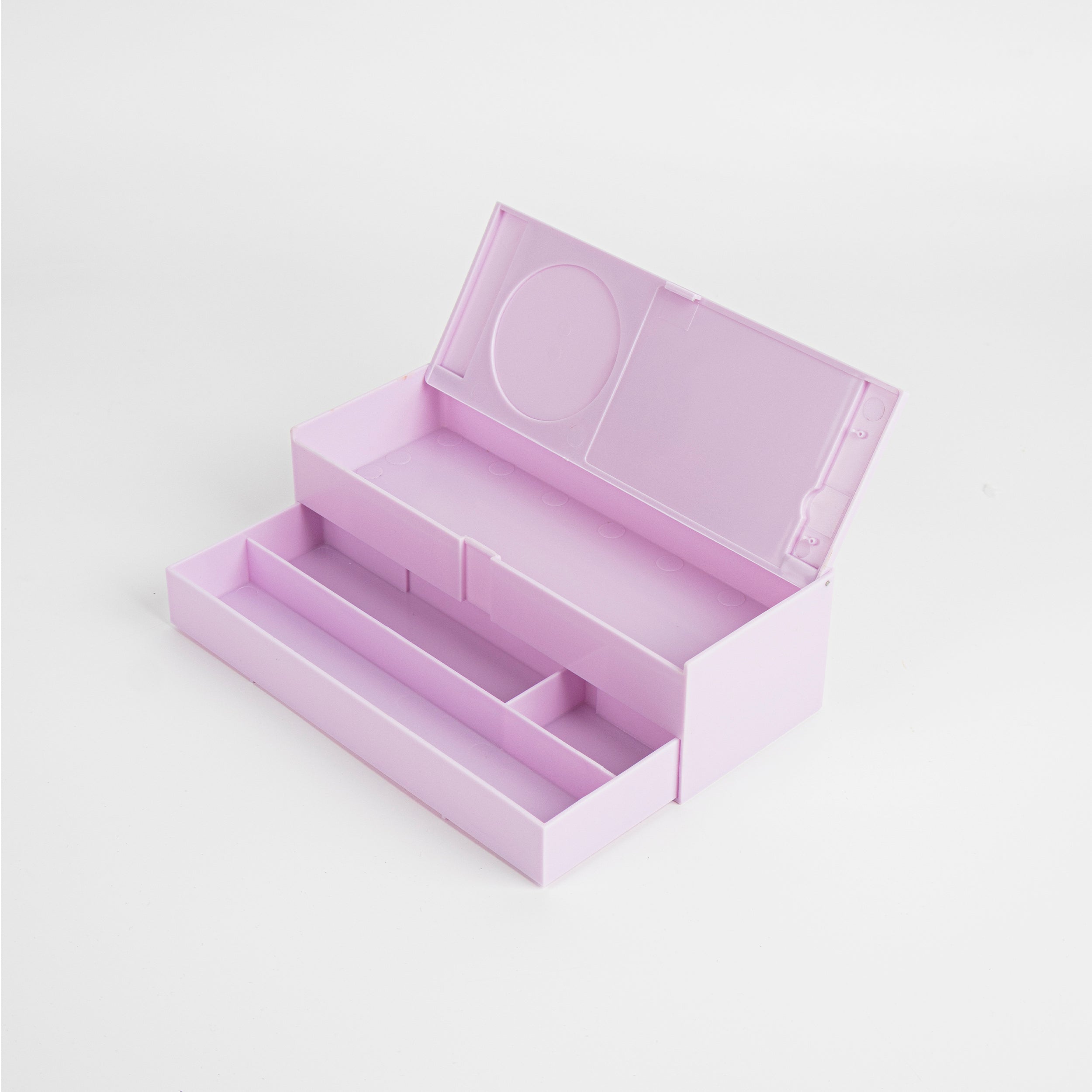 Estuche de gran capacidad con cajón morado rosado