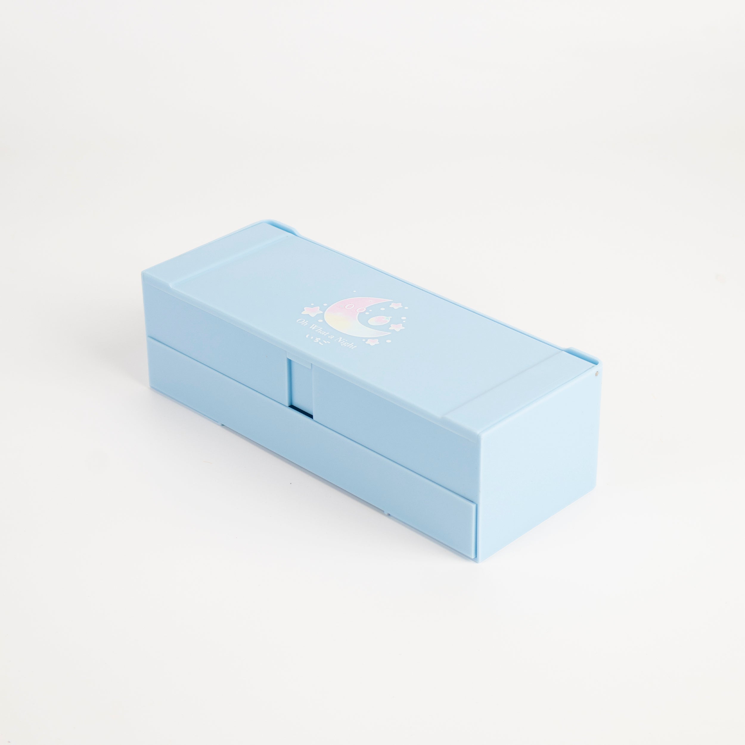 Estuche de gran capacidad con cajón azul claro