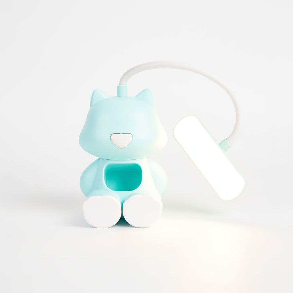 Lámpara de escritorio gato lindo azul