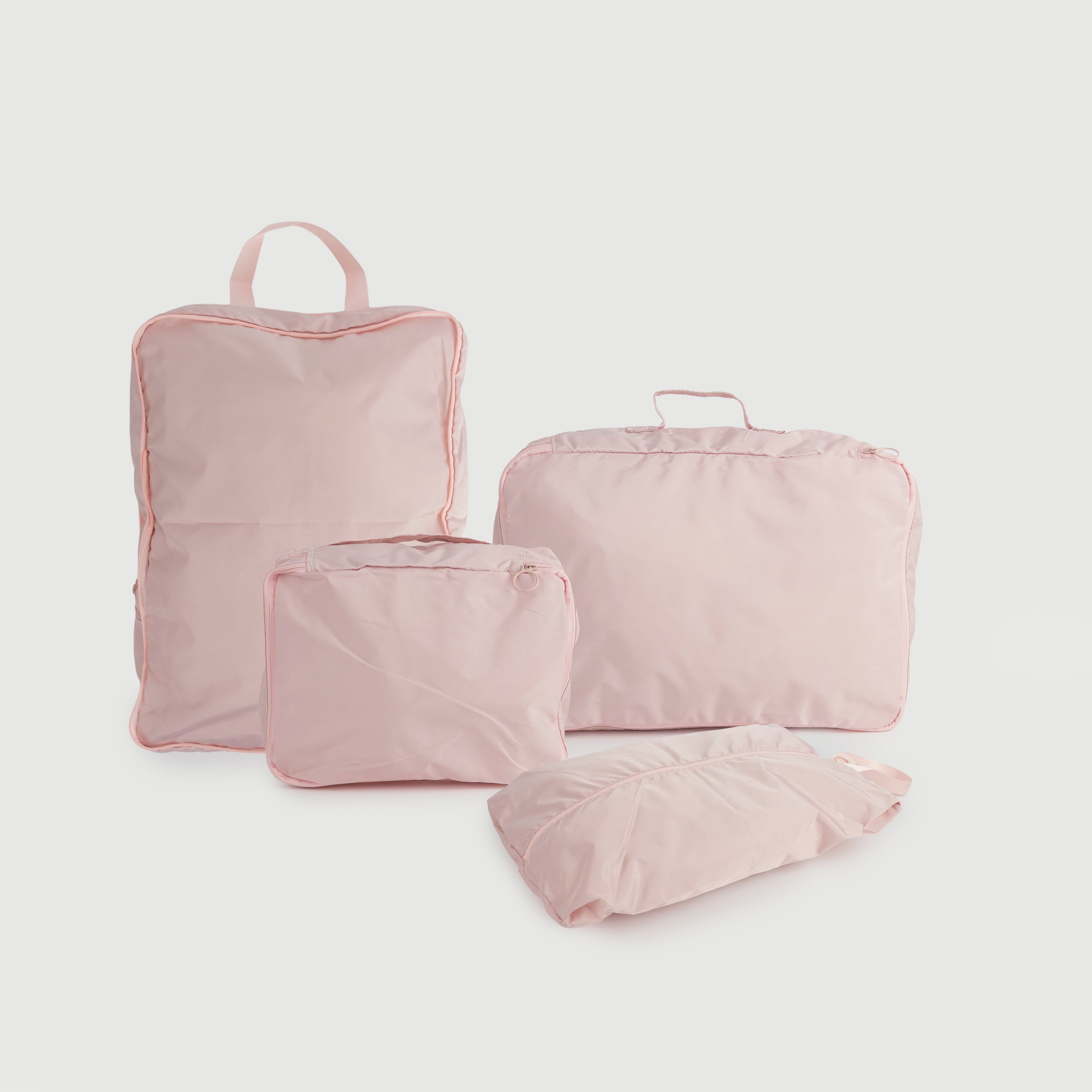 Set de 4 bolsas de almacenamiento para viaje rosa