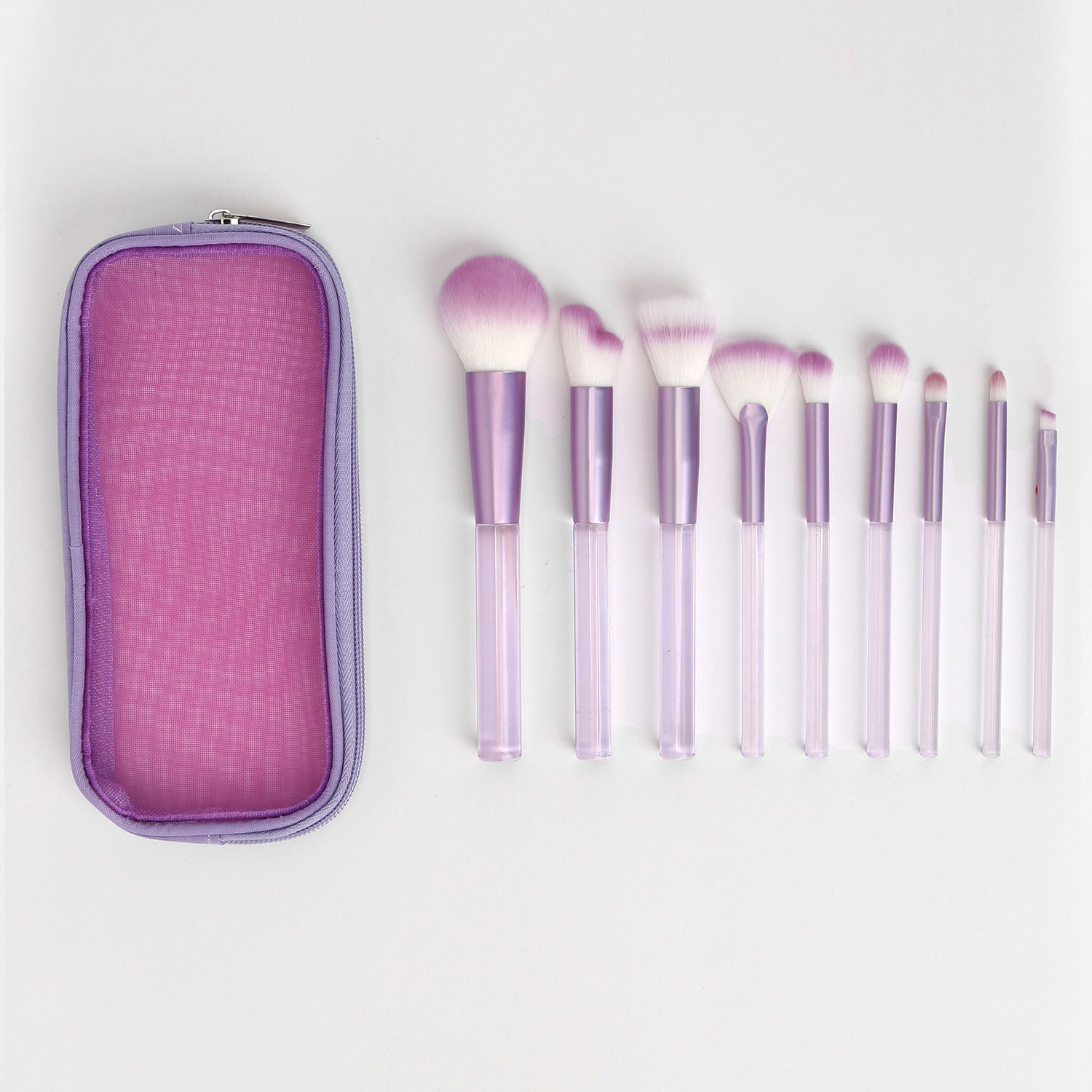 Brochas de Maquillaje con Estuche - 9 Piezas