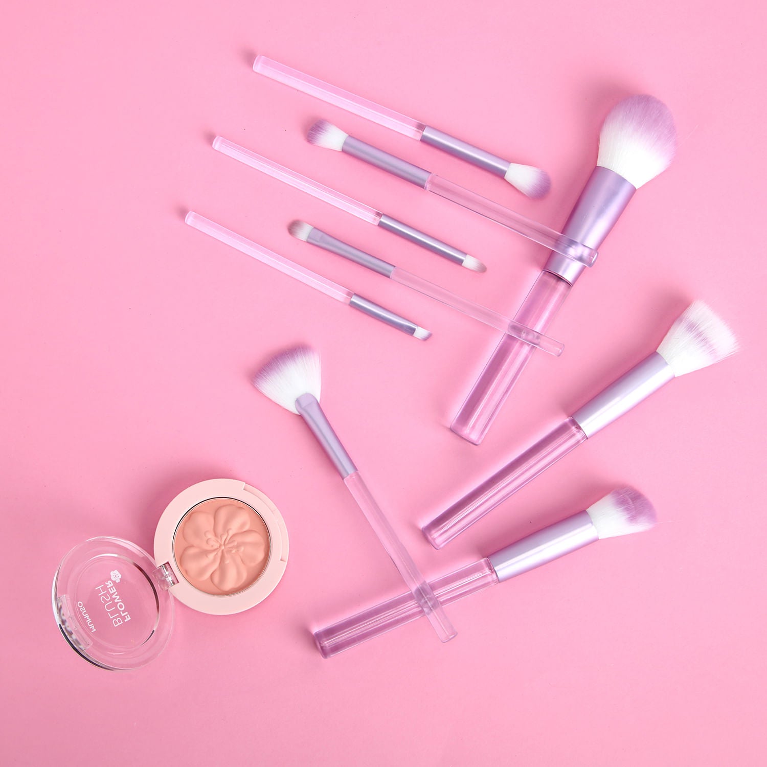 Brochas de Maquillaje con Estuche - 9 Piezas