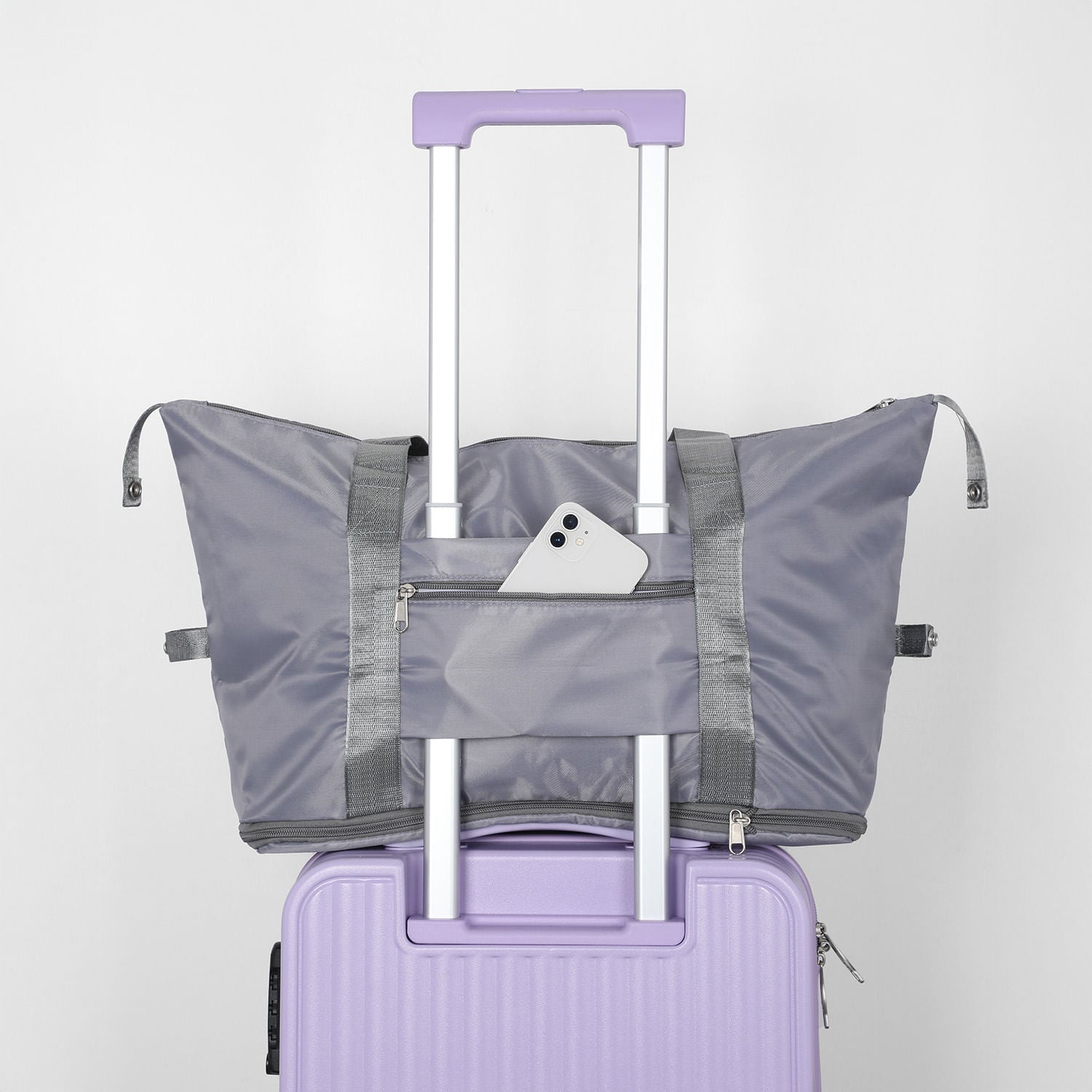 Bolso de Viaje Expandible con Bolsillo Plata