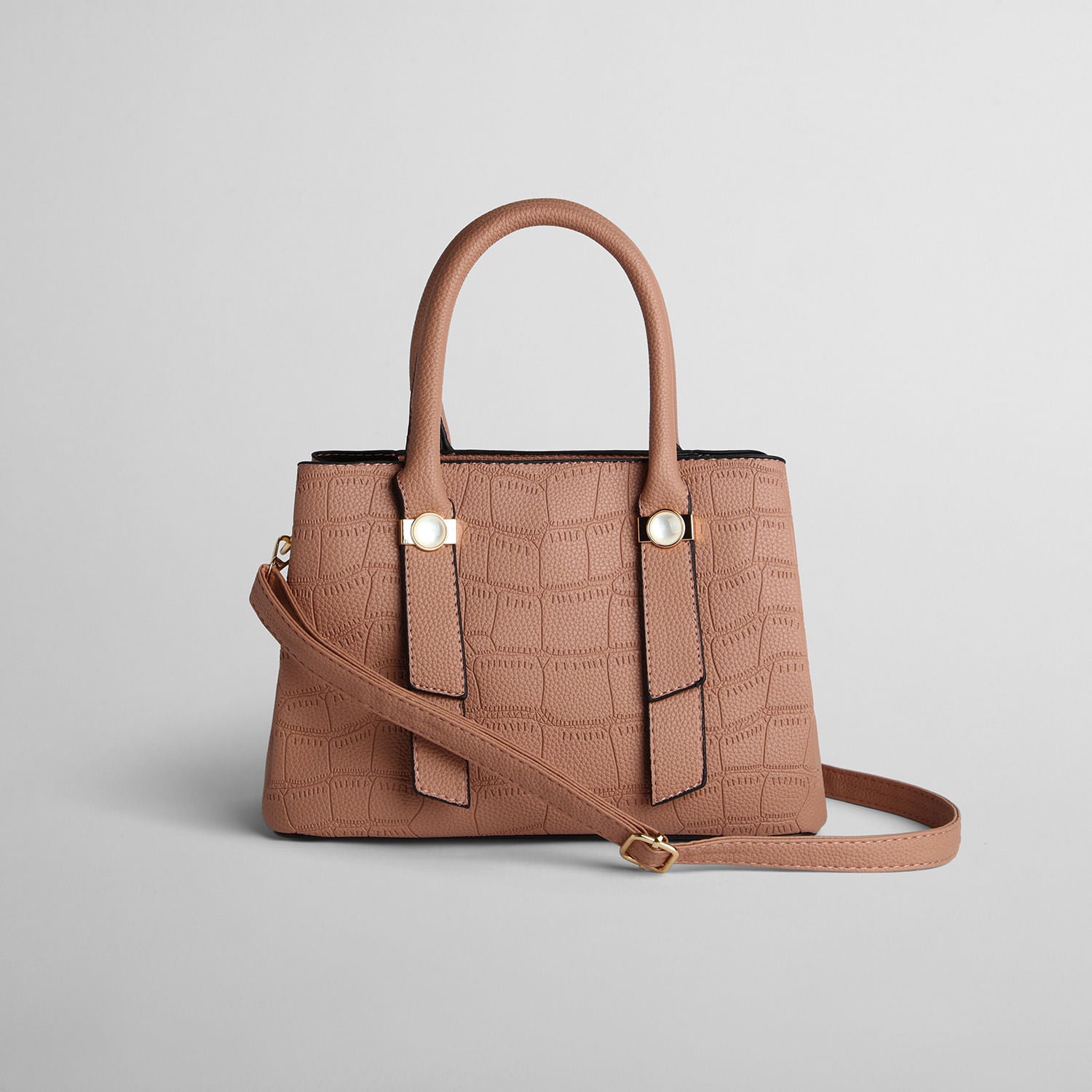 Cartera con Lazo y Textura Rosa