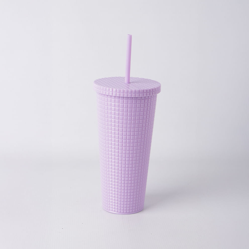 Vaso con Sorbete y Tapa Morado 710 ml
