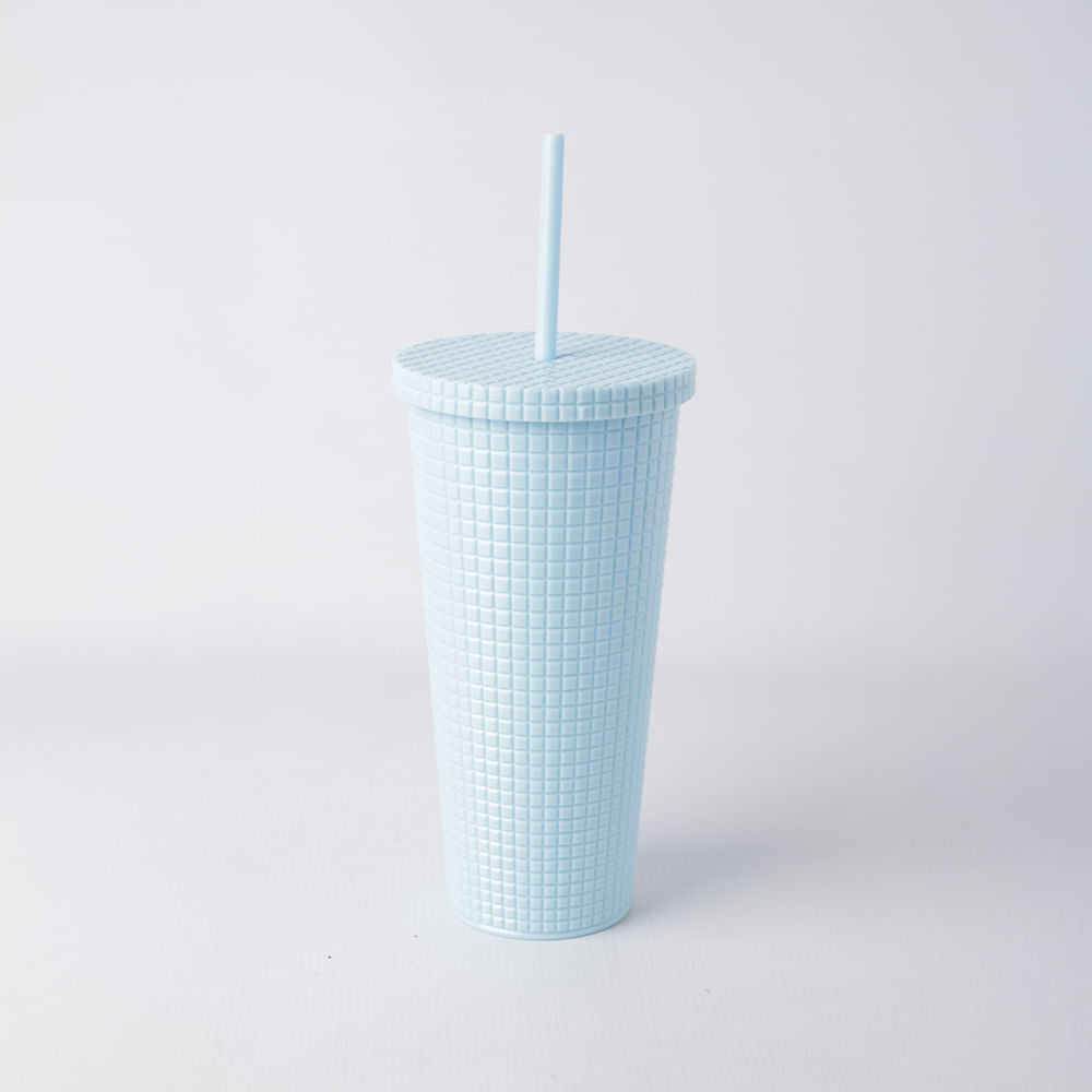 Vaso con Tapa Celeste 710 ml