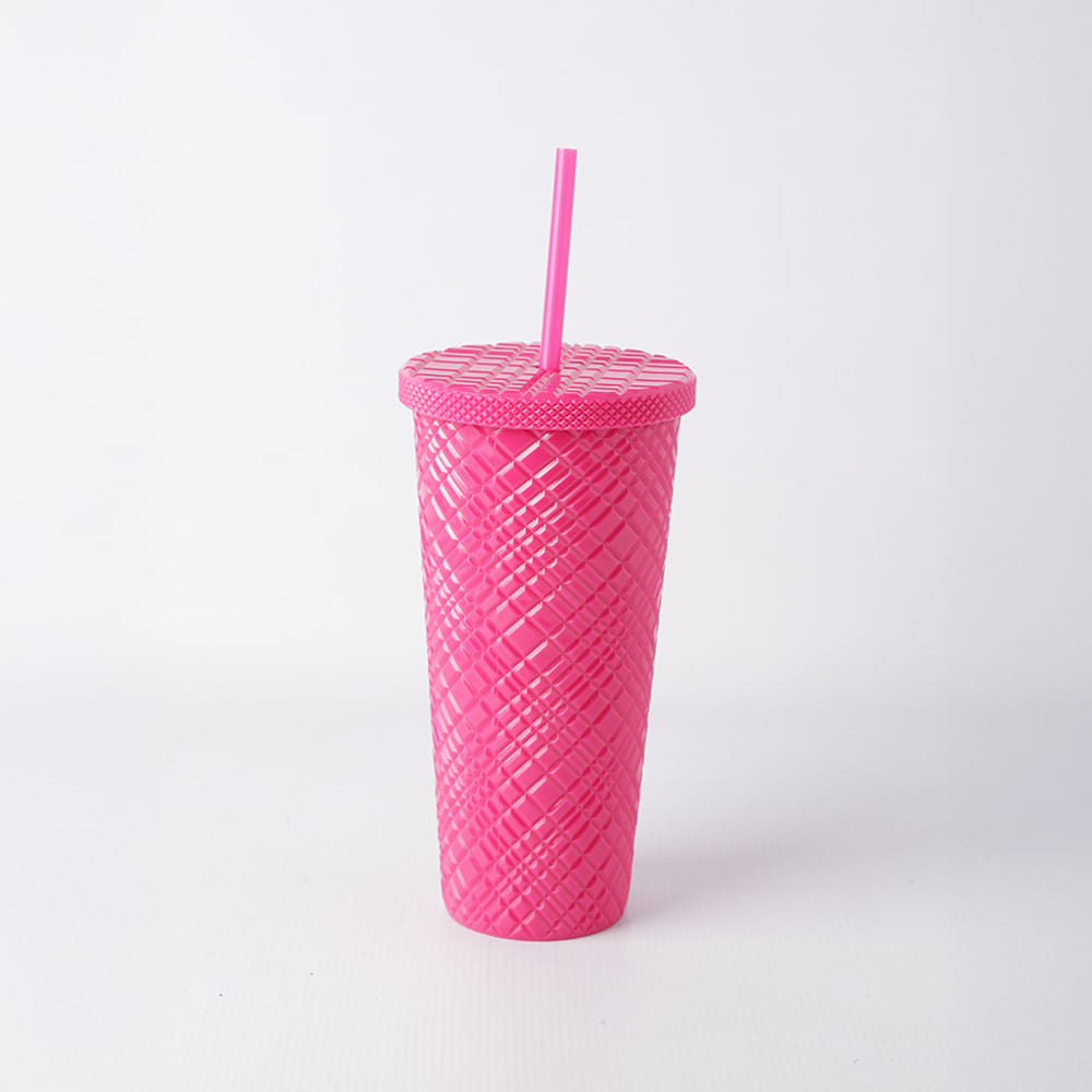 Vaso con Tapa Fucsia 710 ml