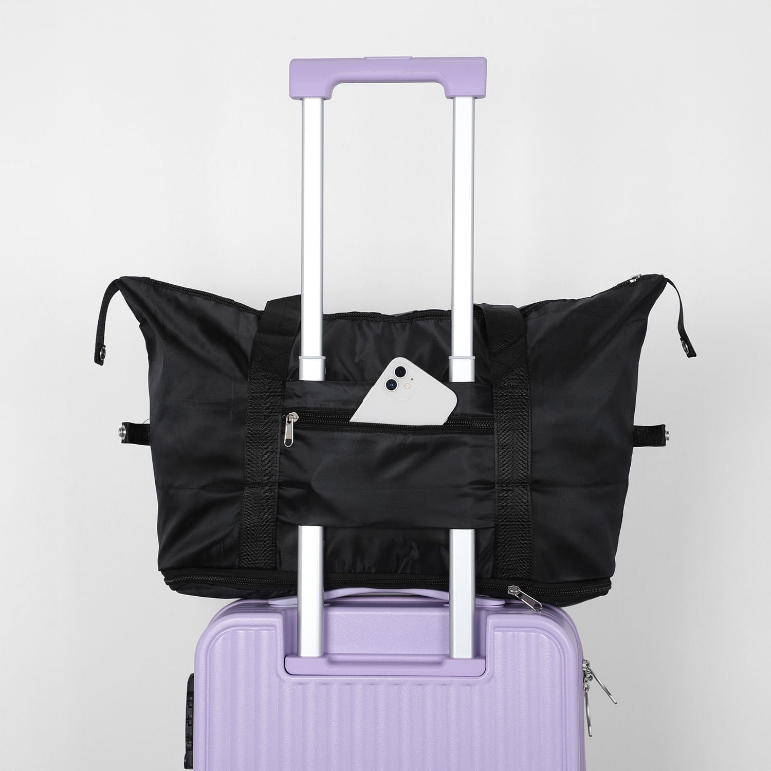 Bolso de Viaje Expandible con Bolsillo Negro