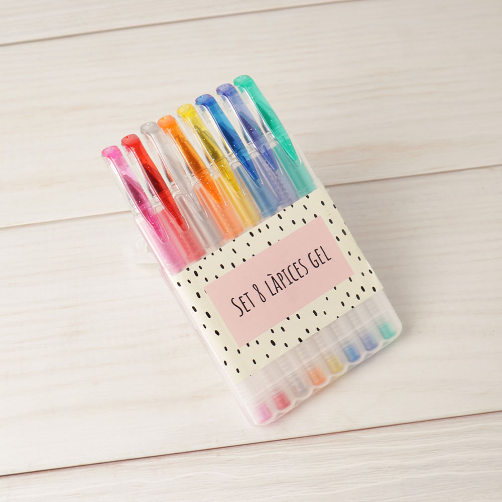 Set 8 lapiceros en gel
