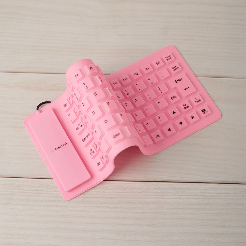 Teclado Flexible de Silicona Rosa