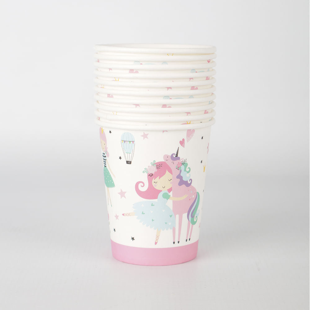 Vasos De Papel 10 Unidades Serie Princesas