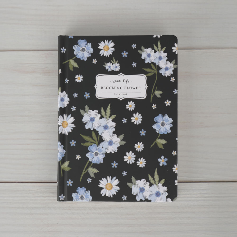 Cuaderno B6 Flores Negro