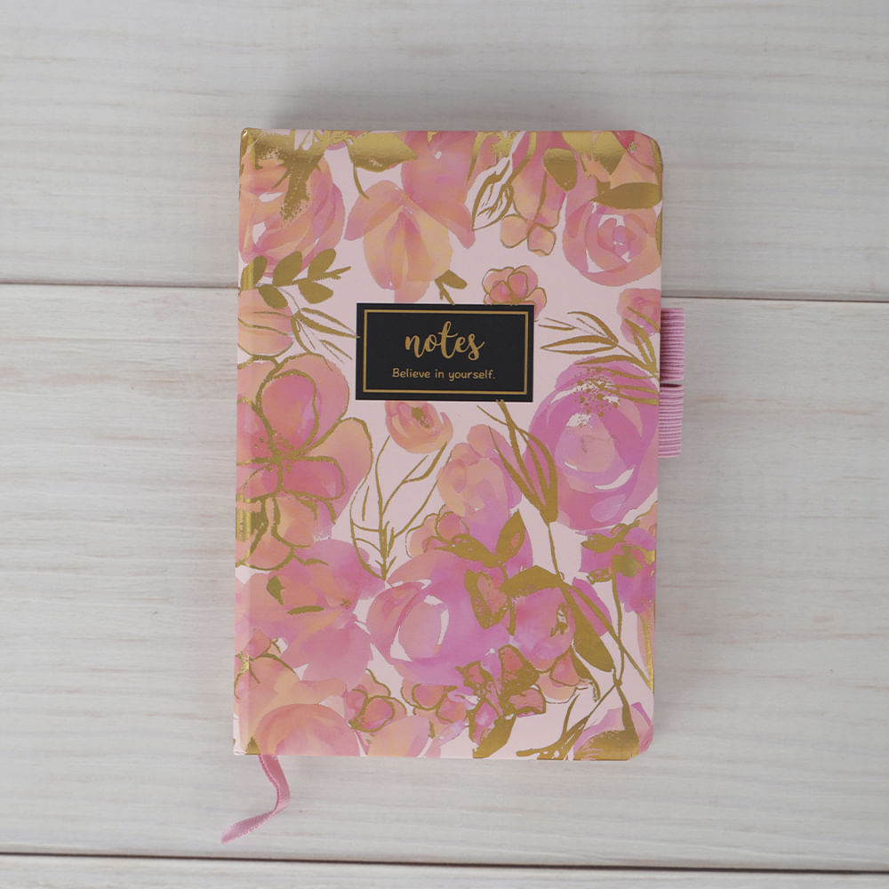 Cuaderno C6  Flores Con dorado