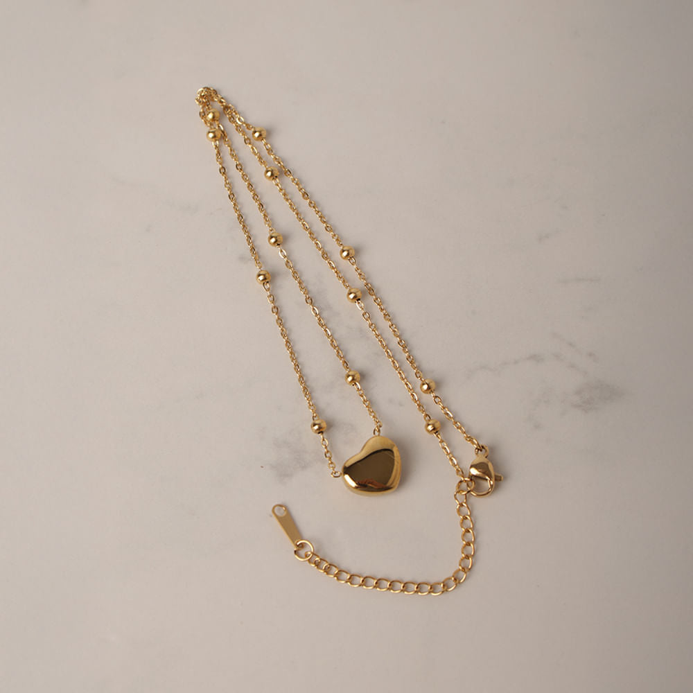 Collar corazón dorado