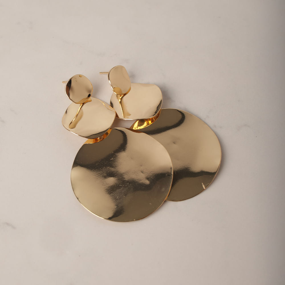Aretes dorados círculos