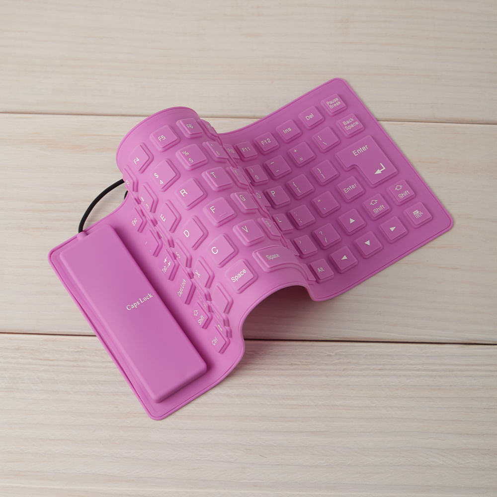 Teclado Flexible de Silicona Lila