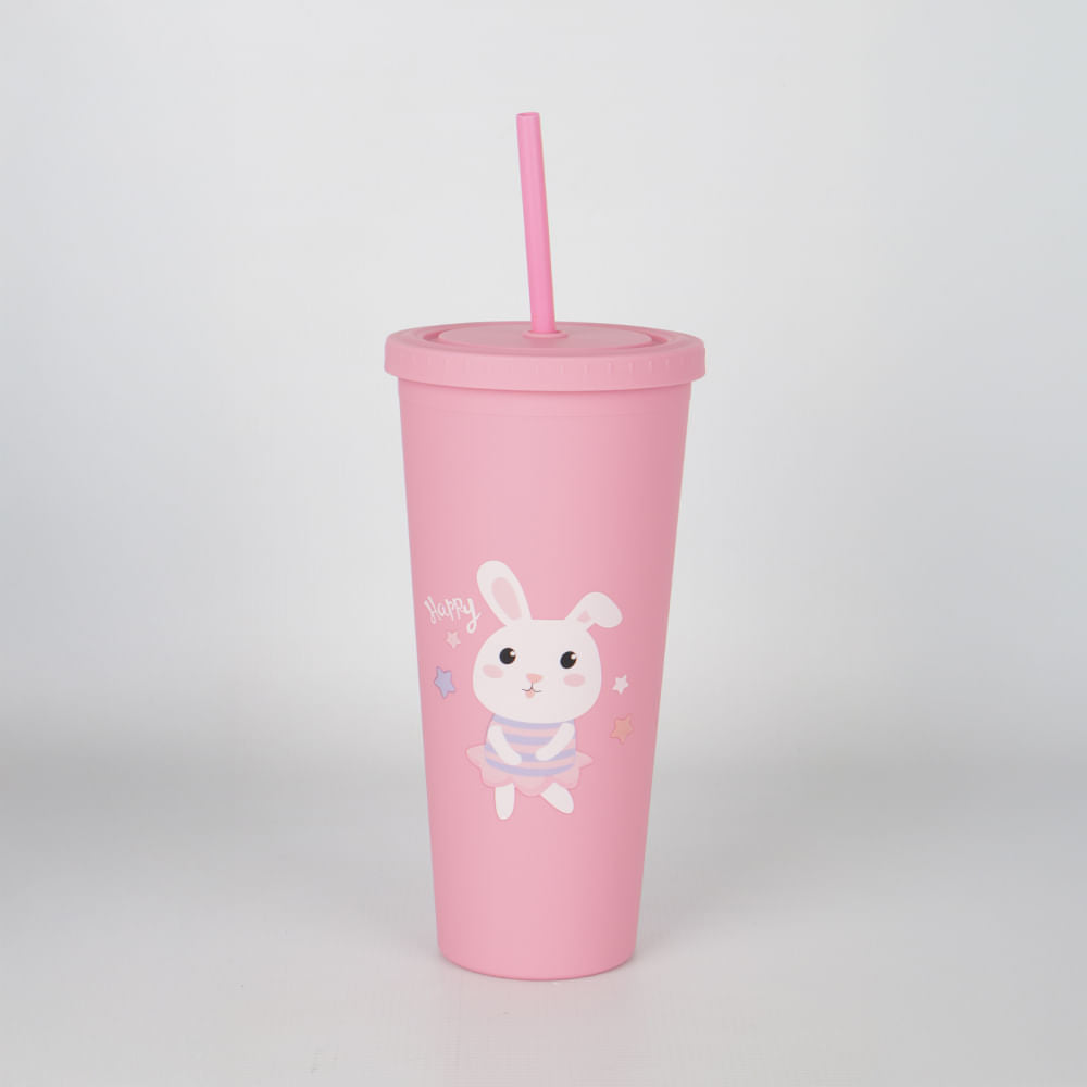 Vaso con Sorbete Diseño Conejita Rosa