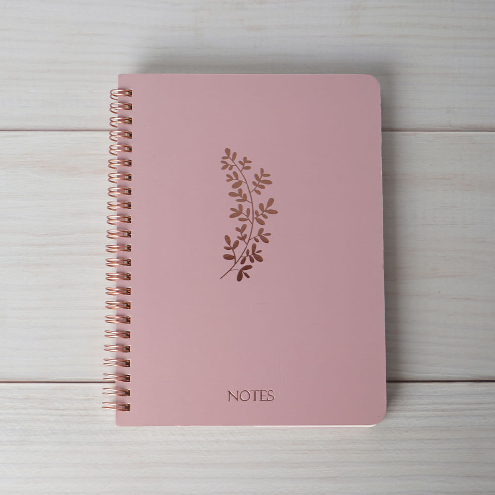 Cuaderno Espiral Con Flor