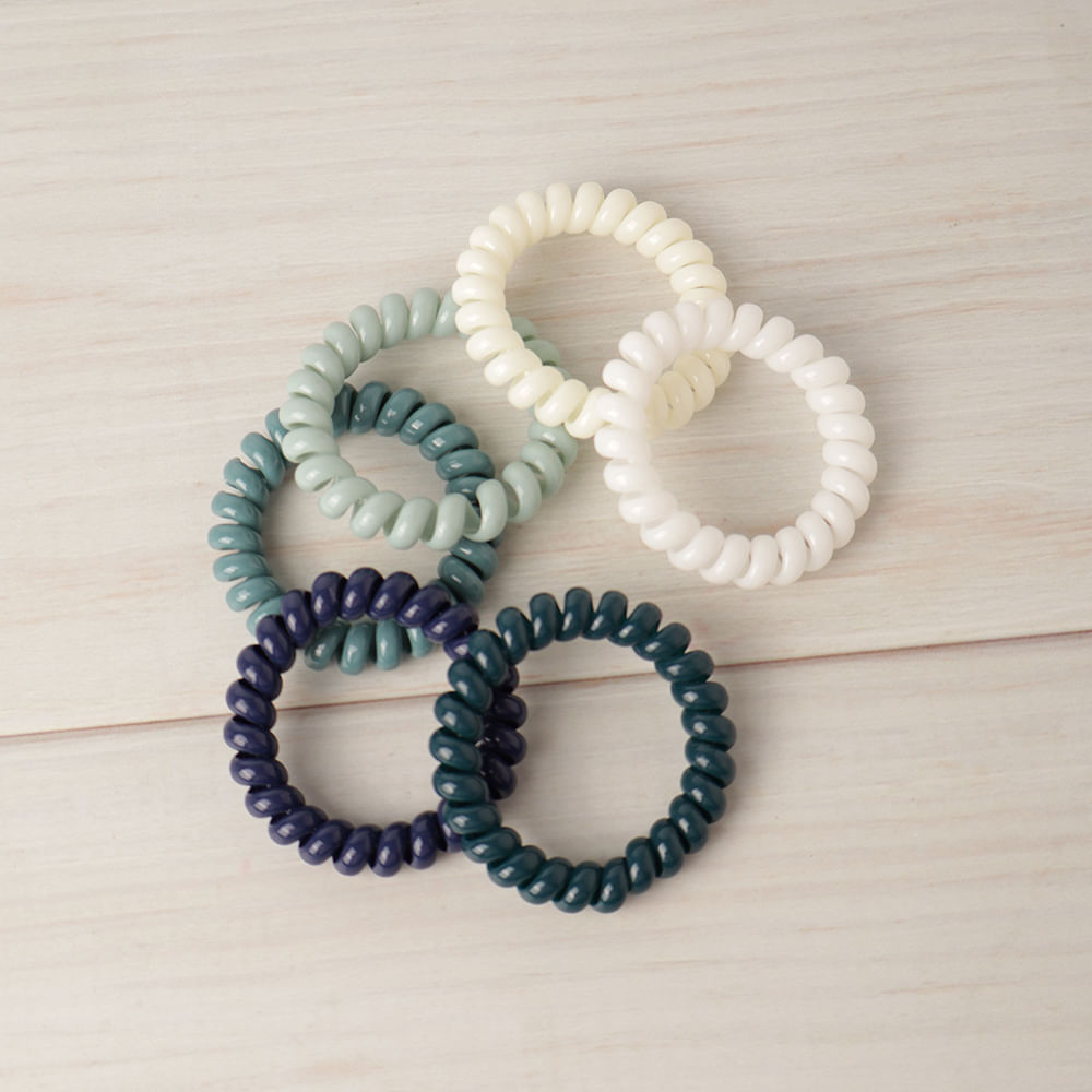 Colet espiral de colores - Pack de 6 Unidades