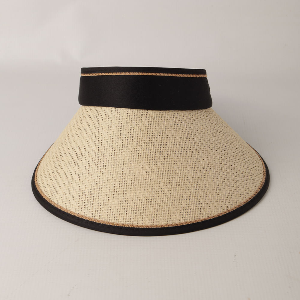 Visera de Playa beige con Borde Negro