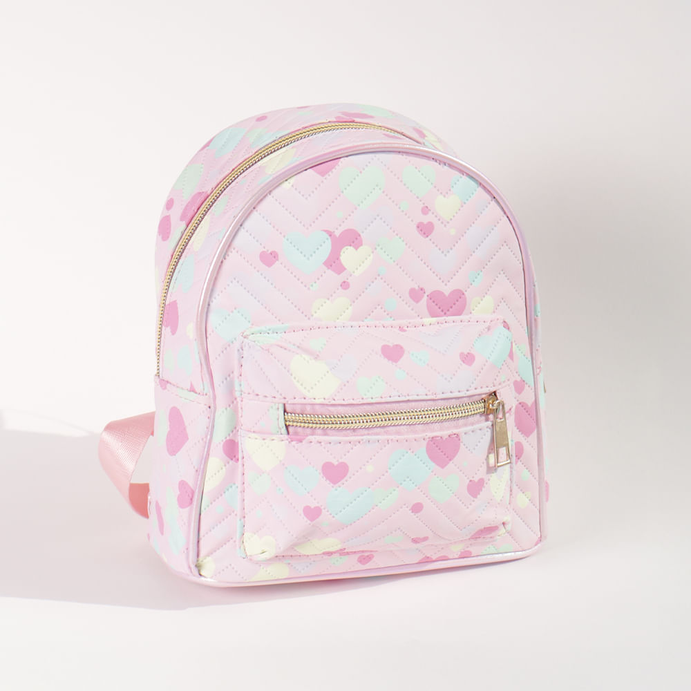 Mochila Corazones Rosada