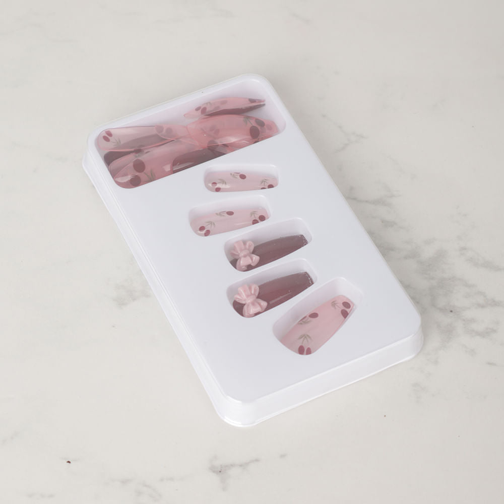 Uñas A Presión de Cereza