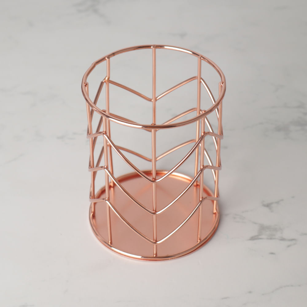 Porta Lapiceros Metálico Rose Gold