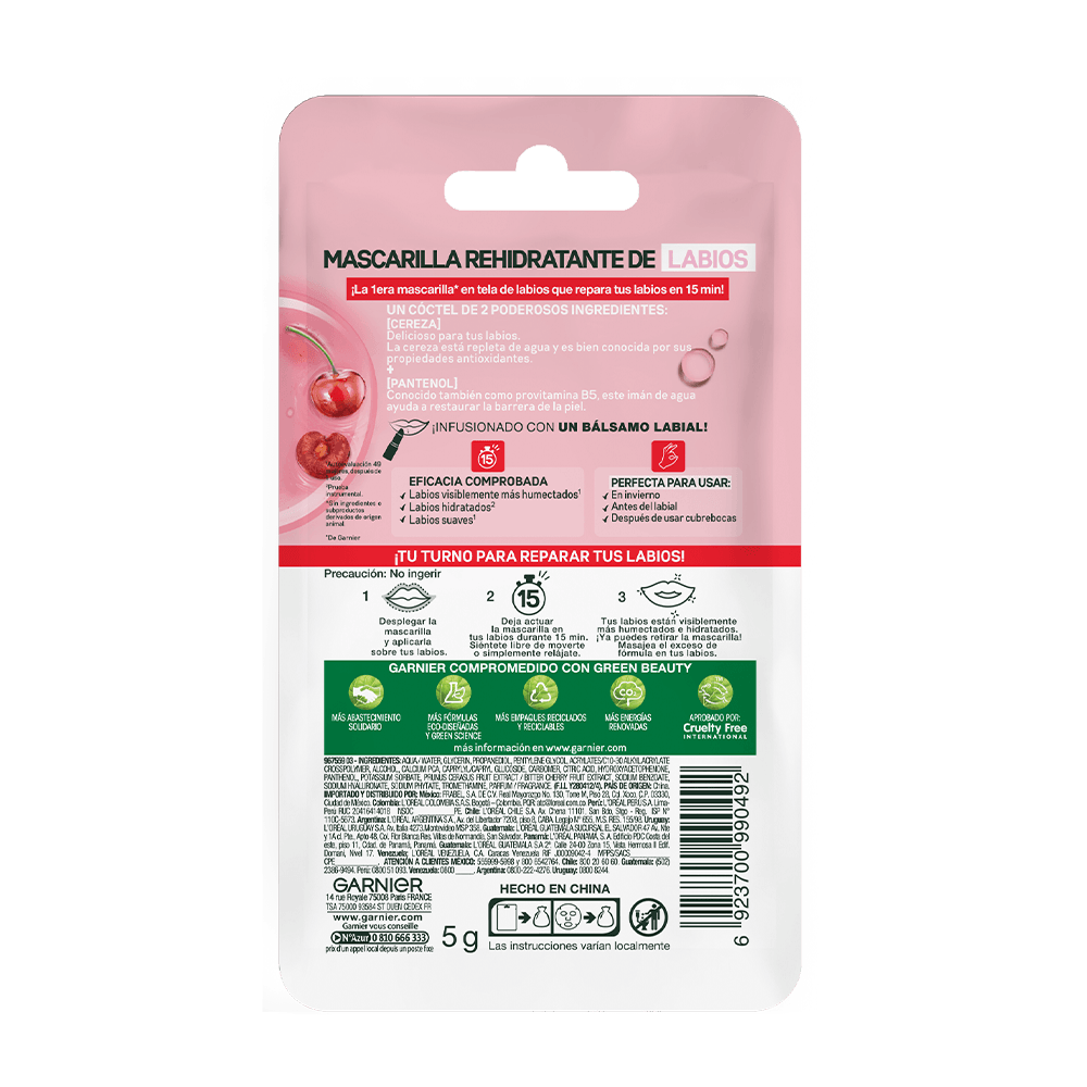 Mascarilla Rehidratante Labios Garnier